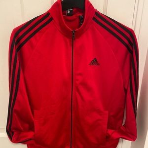 Adidas Track Jacket, Red & Black